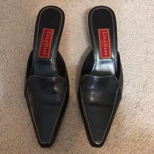 Cole Haan black leather pumps heels slides size 7B